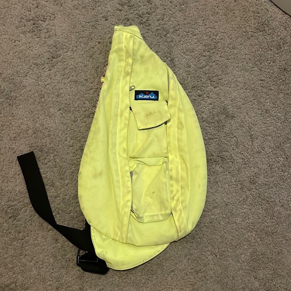Bright yellow kavu bag!